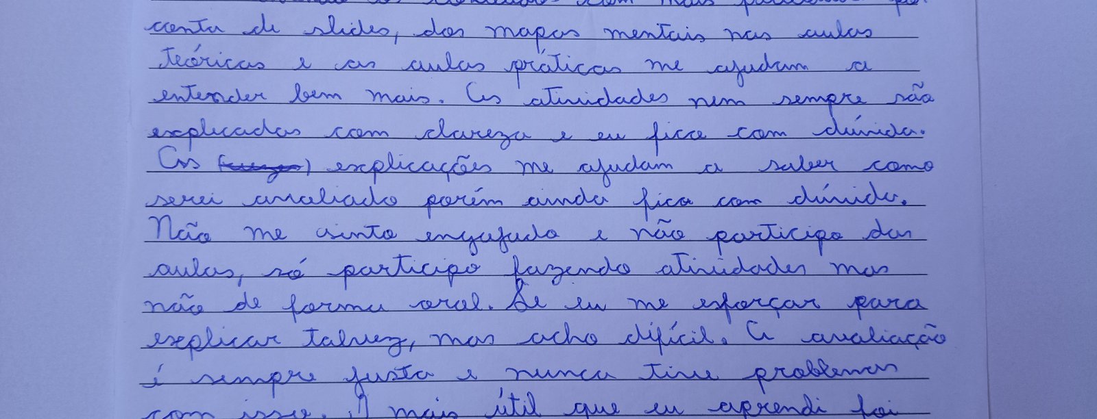 Print da resposta original do aluno