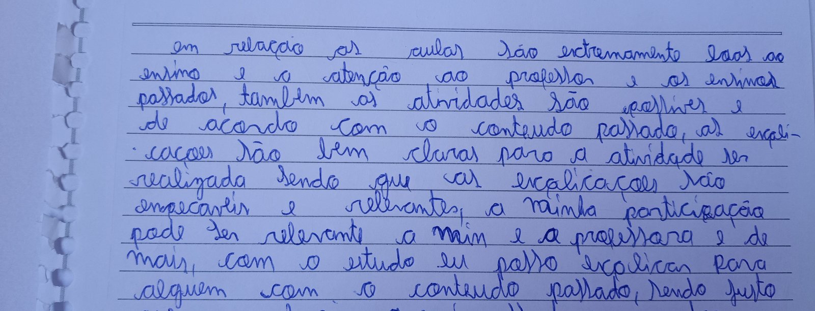 Print da resposta original do aluno