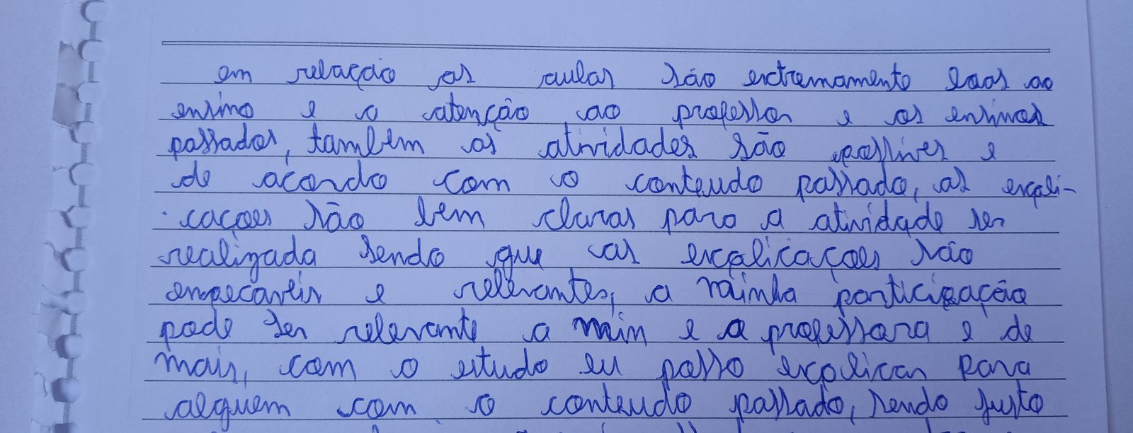 Print da resposta original do aluno