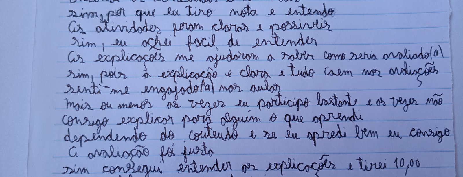 Print da resposta original do aluno