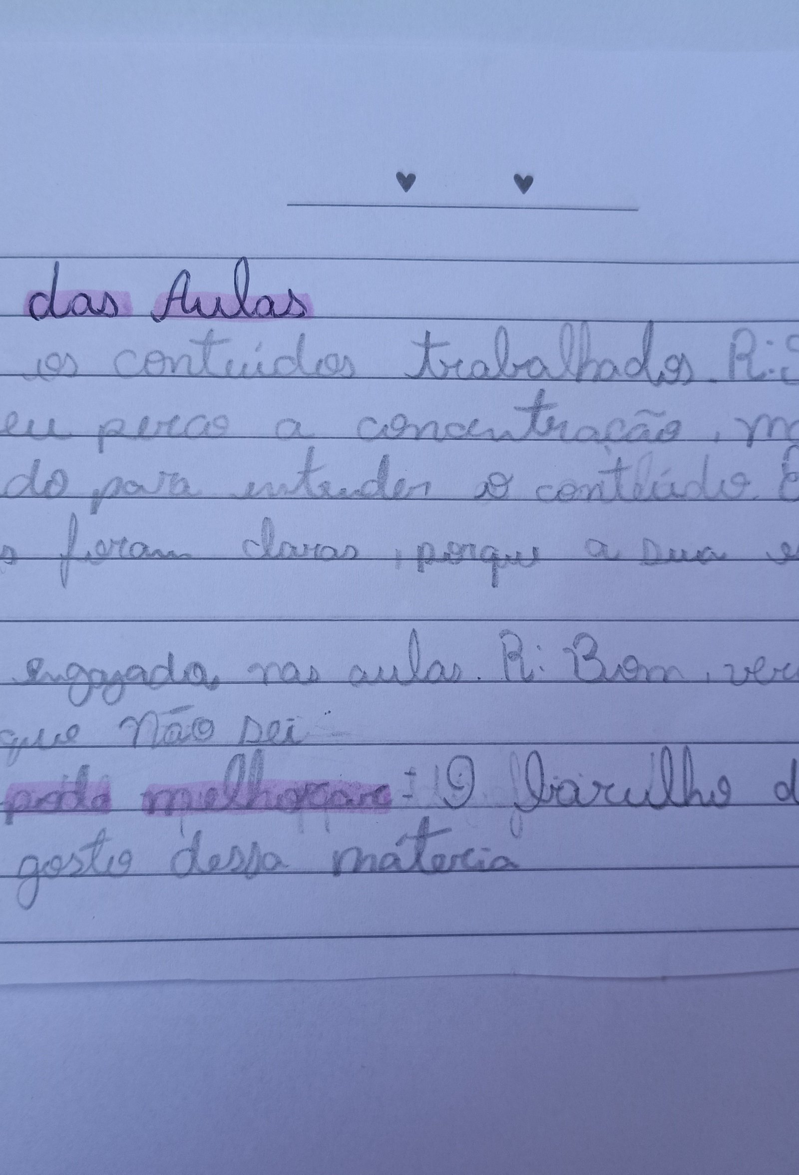 Print da resposta original do aluno