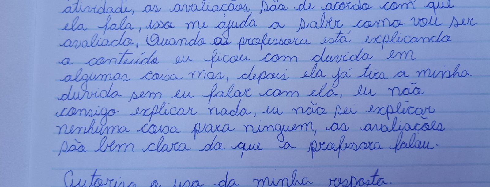 Print da resposta original do aluno