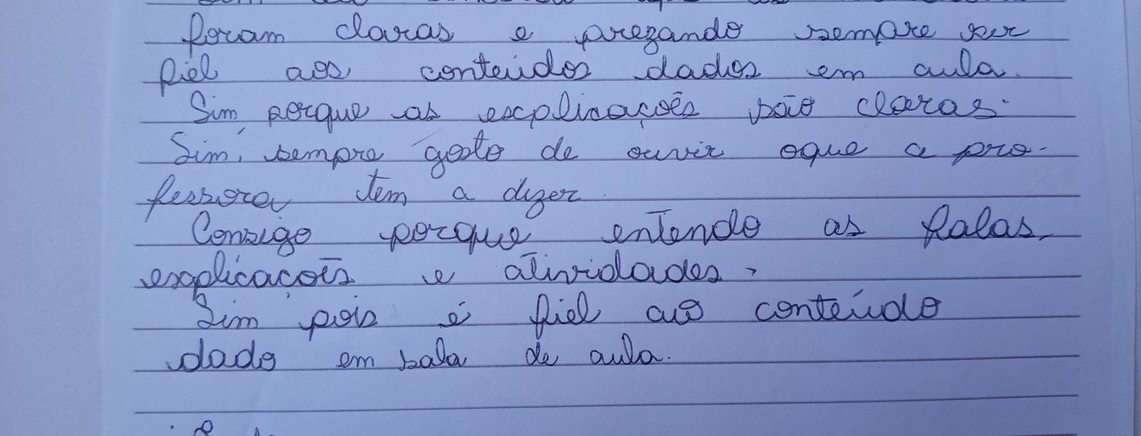 Print da resposta original do aluno